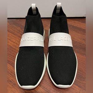 Karl Lagerfeld Paris Black Slip on Sneakers, Sz 10